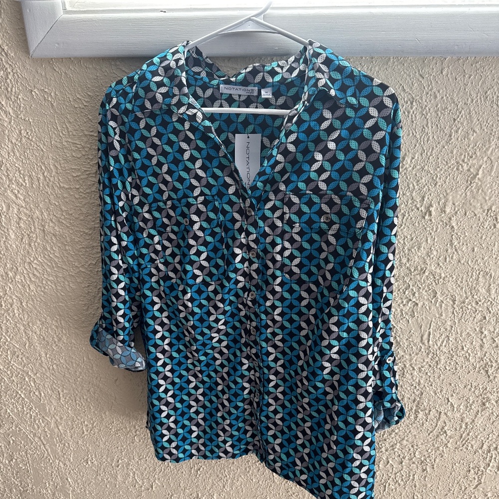Notations women’s button up shirt